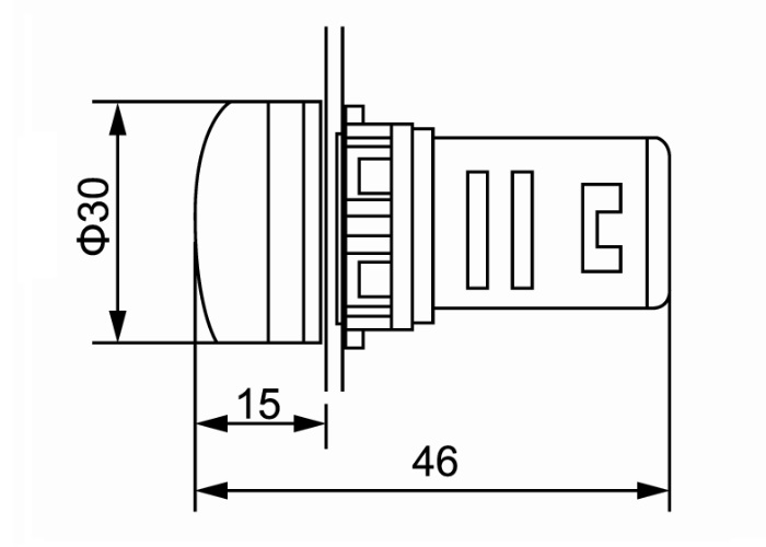 индикатор напряжения и тока mt22-vam габаритные размеры