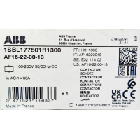 Этикетка от упаковки ABB AF16-22-00-13