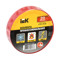 Изолента 0,18х19 мм красная 20 метров IEK UIZ-20-10-K04