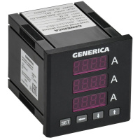 Амперметр цифровой щитовой GENERICA IDA11-5-3-3-LED-G