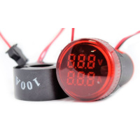 Красный индикатор тока и напряжения MEYERTEC MT22-VAM4