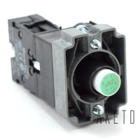Основание с модулем подсветки, 1NO блок-контакт, зеленый, 220V AC/DC, мет. MTB2-BW633