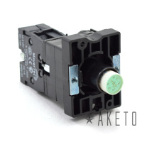 Основание с модулем подсветки, 1NO блок-контакт, зеленый, 24V AC/DC, пласт. MTB2-EW613