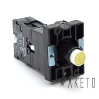 Основание с модулем подсветки, 1NO блок-контакт, желтый, 24V AC/DC, пласт. MTB2-EW615