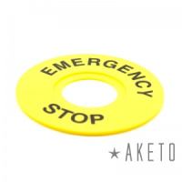 Табличка "Emergency Stop", 90 мм, желтая MEYERTEC MTB2-F12