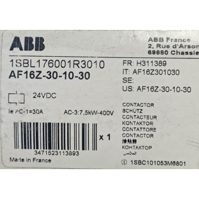 Этикетка от упаковки ABB AF16Z-30-10-30