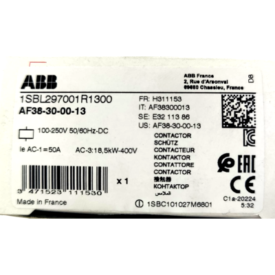 Этикетка упаковки ABB AF38-30-00-13