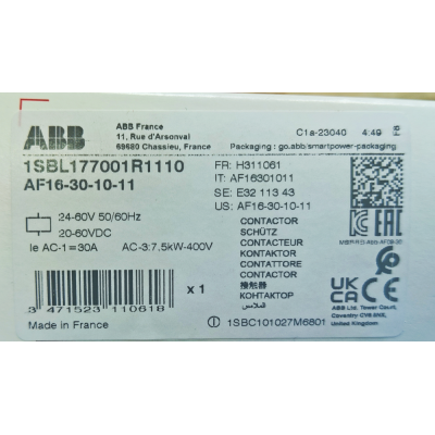 Этикетка от упаковки ABB ABB AF16-30-01-11
