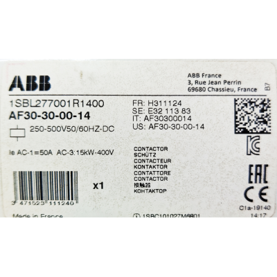 Этикетка от упаковки ABB AF30-30-00-14