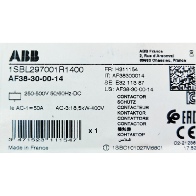 Этикетка от упаковки ABB AF38-30-00-14