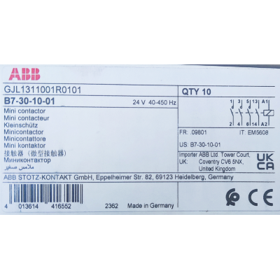 Этикетка от упаковки ABB B7-30-10-01