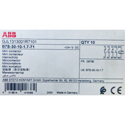 Этикетка от упаковки ABB B7S-30-10-1.7-71