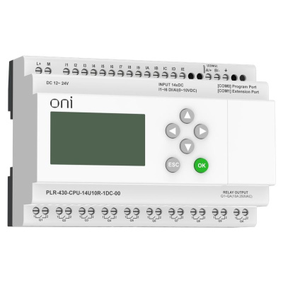 ПЛК 430 Модуль ЦПУ 8 DI 6 UI (0-10 В/DI) 10 RO 24В DC с экраном ONI