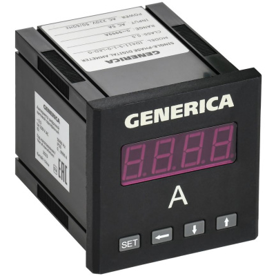 Амперметр цифровой щитовой GENERICA IDA11-5-1-0-LED-G