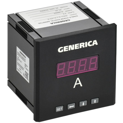 Амперметр цифровой щитовой GENERICA IDA21-5-1-0-LED-G