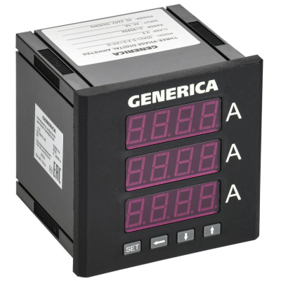 Амперметр цифровой щитовой GENERICA IDA21-5-3-0-LED-G