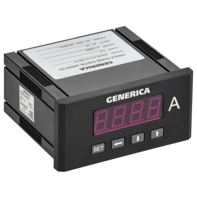 Амперметр цифровой щитовой GENERICA IDA41-5-1-0-LED-G