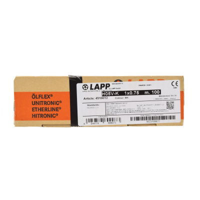 Провод LAPP 4510012 H05V-K (HAR) 1X0,75 BK 1×100 M (100 M)