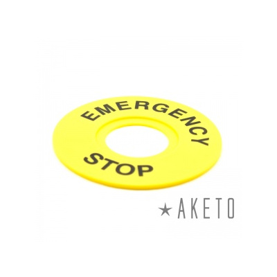 Табличка "Emergency Stop", 90 мм, желтая MEYERTEC MTB2-F12