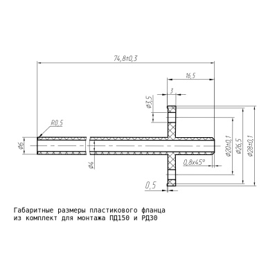 Габаритные размеры фланца