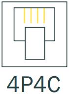 Схема модульного разъема 4P4C