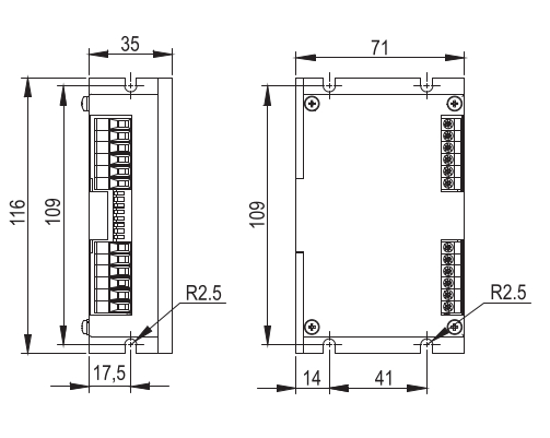 Габаритные и установочные размерыдрайвера SMD-M430D