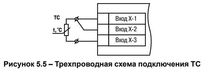 Рисунок 5.5 – Трехпроводная схема подключения ТС
