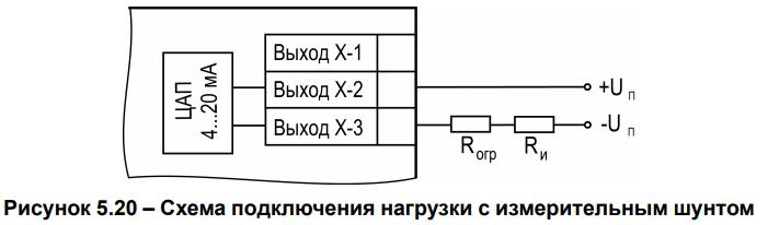 Рисунок 5.20 – Схема подключения нагрузки с измерительным шунтом