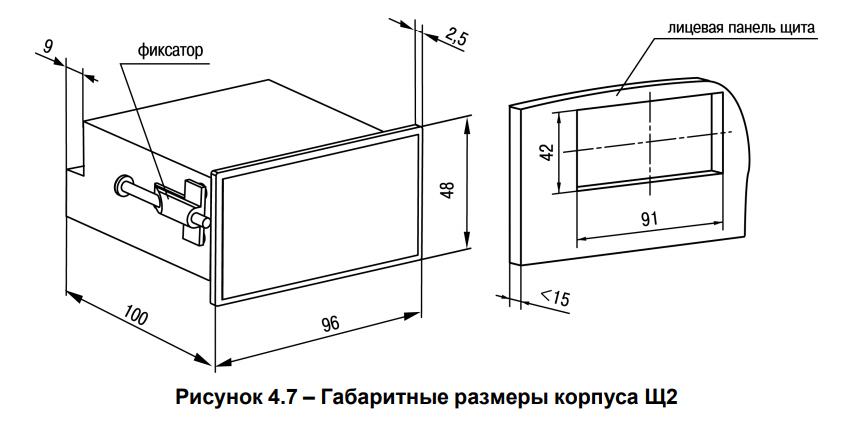 Рисунок 4.7 – Габаритные размеры корпуса Щ2