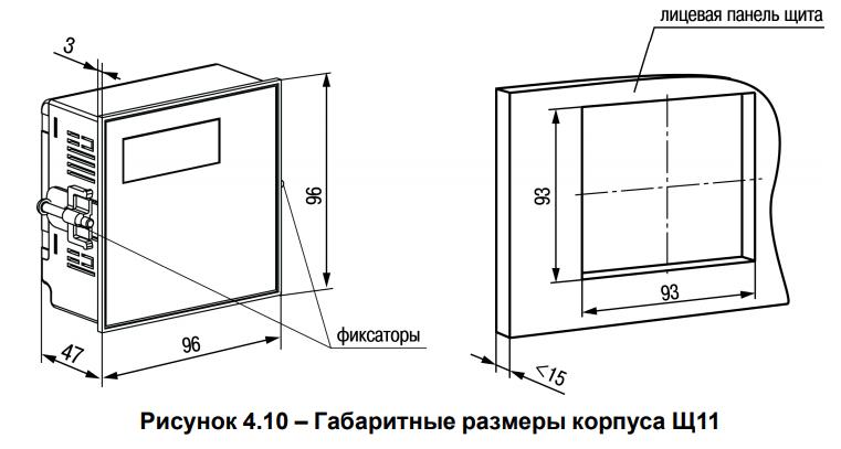 Рисунок 4.10 – Габаритные размеры корпуса Щ11