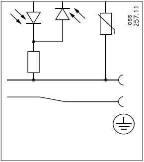 схема кабельного штепсельного разъёма (СИД + варистор)