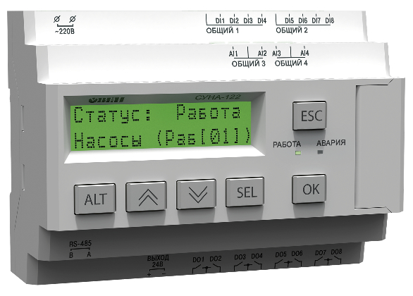 Контроллер для управления канализационными насосными станциями СУНА-121.09